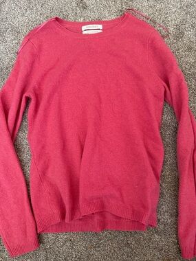 Ellen Tracy Cashmere Rose Pink Crewneck Long Sleeve Sweater